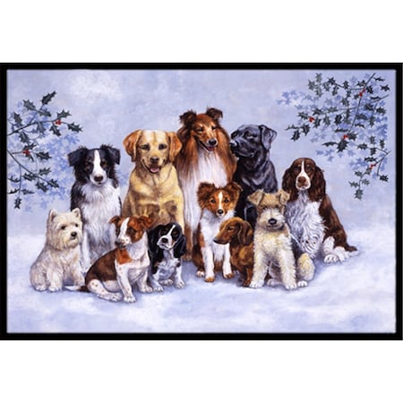 Carolines Treasures Winter Dogs Indoor or Outdoor Mat- 18 x 27 BDBA316AMAT